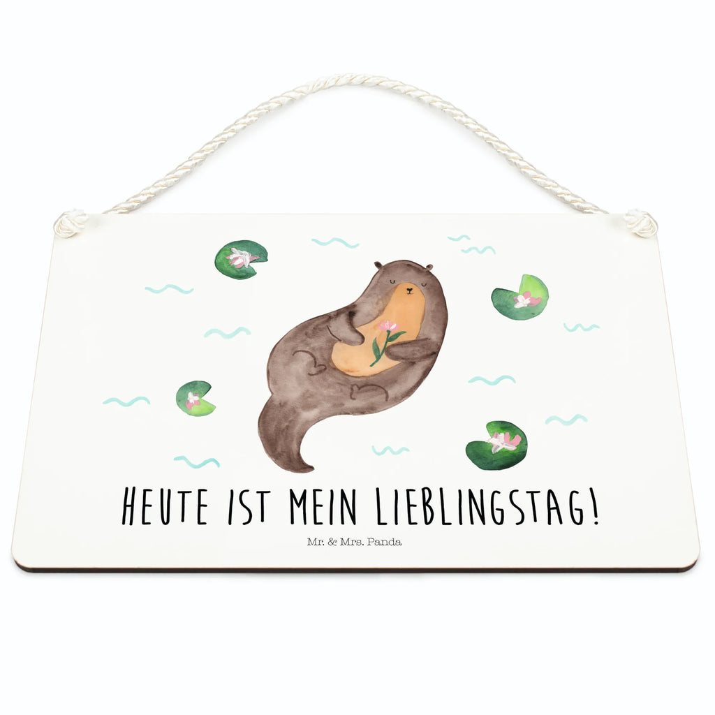 Deko Schild Otter mit Seerose Dekoschild, Deko Schild, Schild, Tür Schild, Türschild, Holzschild, Wandschild, Wanddeko, Otter, Fischotter, Seeotter, Otter Seeotter See Otter