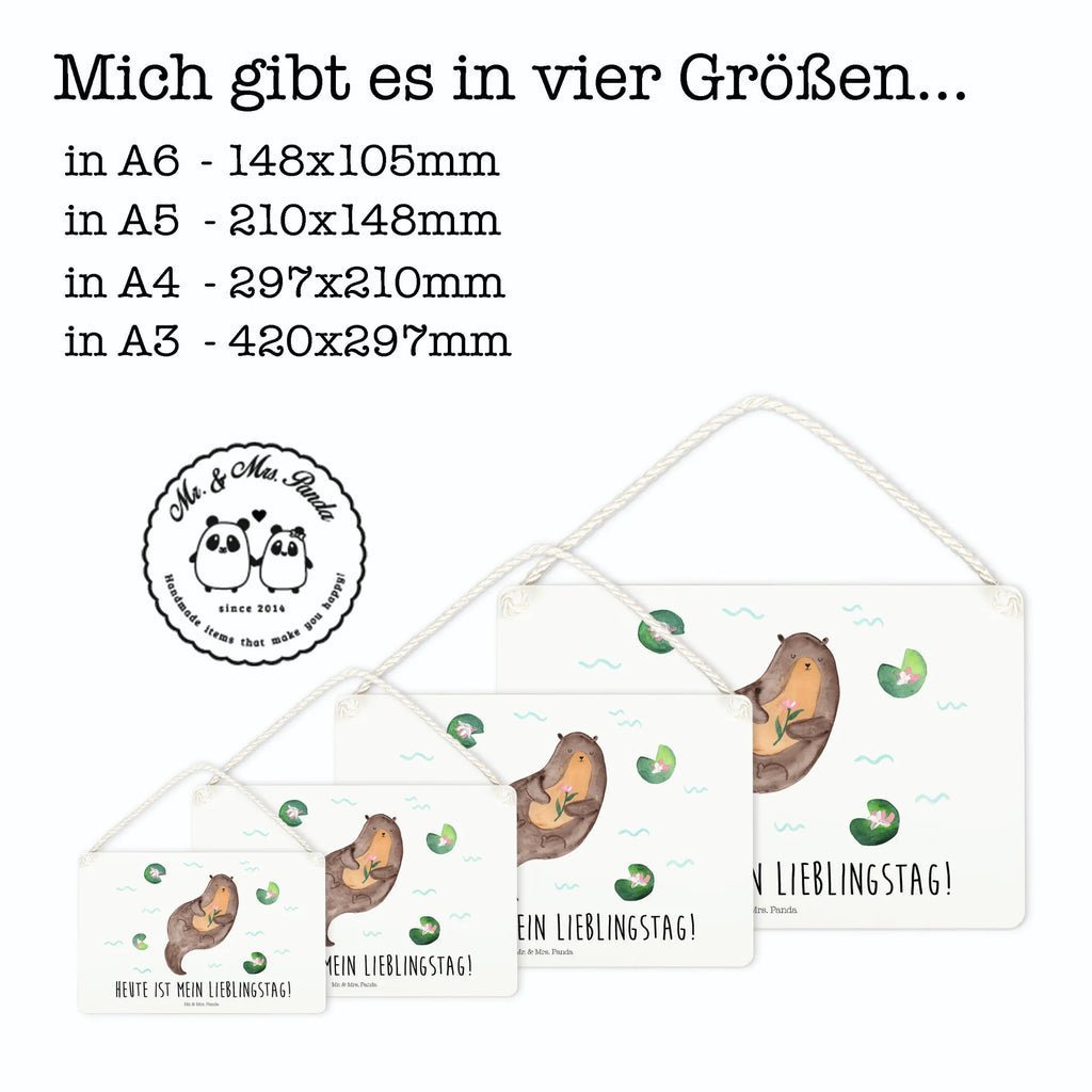 Deko Schild Otter mit Seerose Dekoschild, Deko Schild, Schild, Tür Schild, Türschild, Holzschild, Wandschild, Wanddeko, Otter, Fischotter, Seeotter, Otter Seeotter See Otter