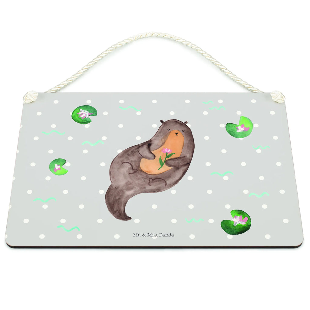 Deko Schild Otter mit Seerose Dekoschild, Deko Schild, Schild, Tür Schild, Türschild, Holzschild, Wandschild, Wanddeko, Otter, Fischotter, Seeotter, Otter Seeotter See Otter