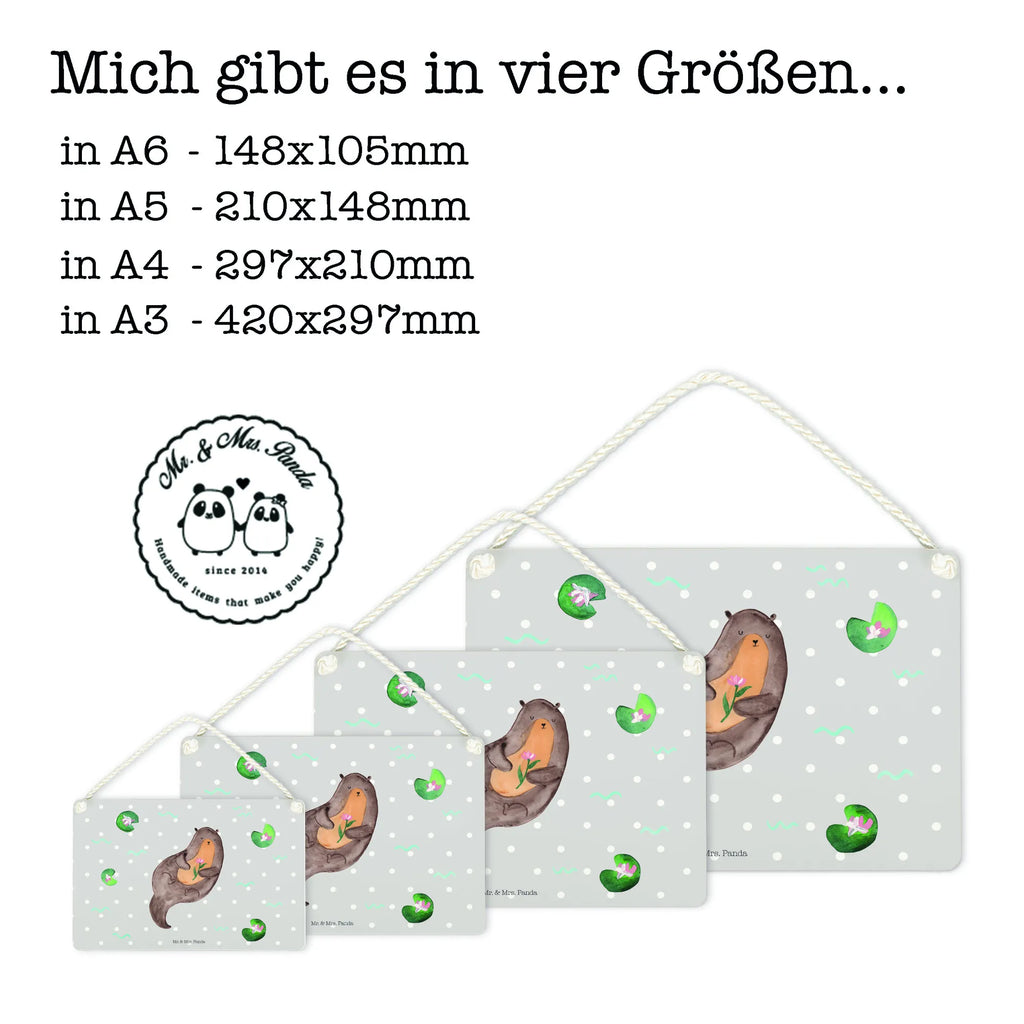 Deko Schild Otter mit Seerose Dekoschild, Deko Schild, Schild, Tür Schild, Türschild, Holzschild, Wandschild, Wanddeko, Otter, Fischotter, Seeotter, Otter Seeotter See Otter