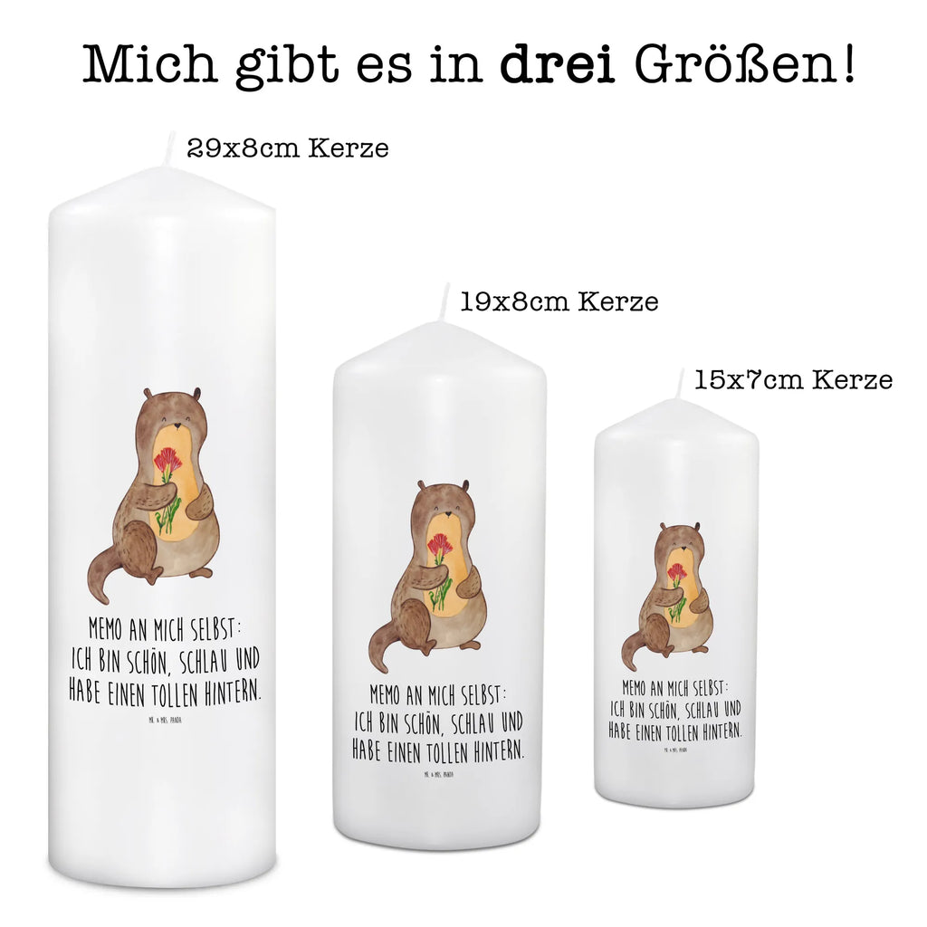 Kerze Otter Blumenstrauß Kerze, Taufkerze, Kommunionskerze, Geburtstagskerze, Geschenk Kerze, Taufgeschenk Kerze, Kerze mit Druck, Besondere Kerze, Geschenkidee Kerze, Kerze für Kommunion, Geburtstag Kerze, Kommunion Kerze, Otter, Fischotter, Seeotter, Otter Seeotter See Otter