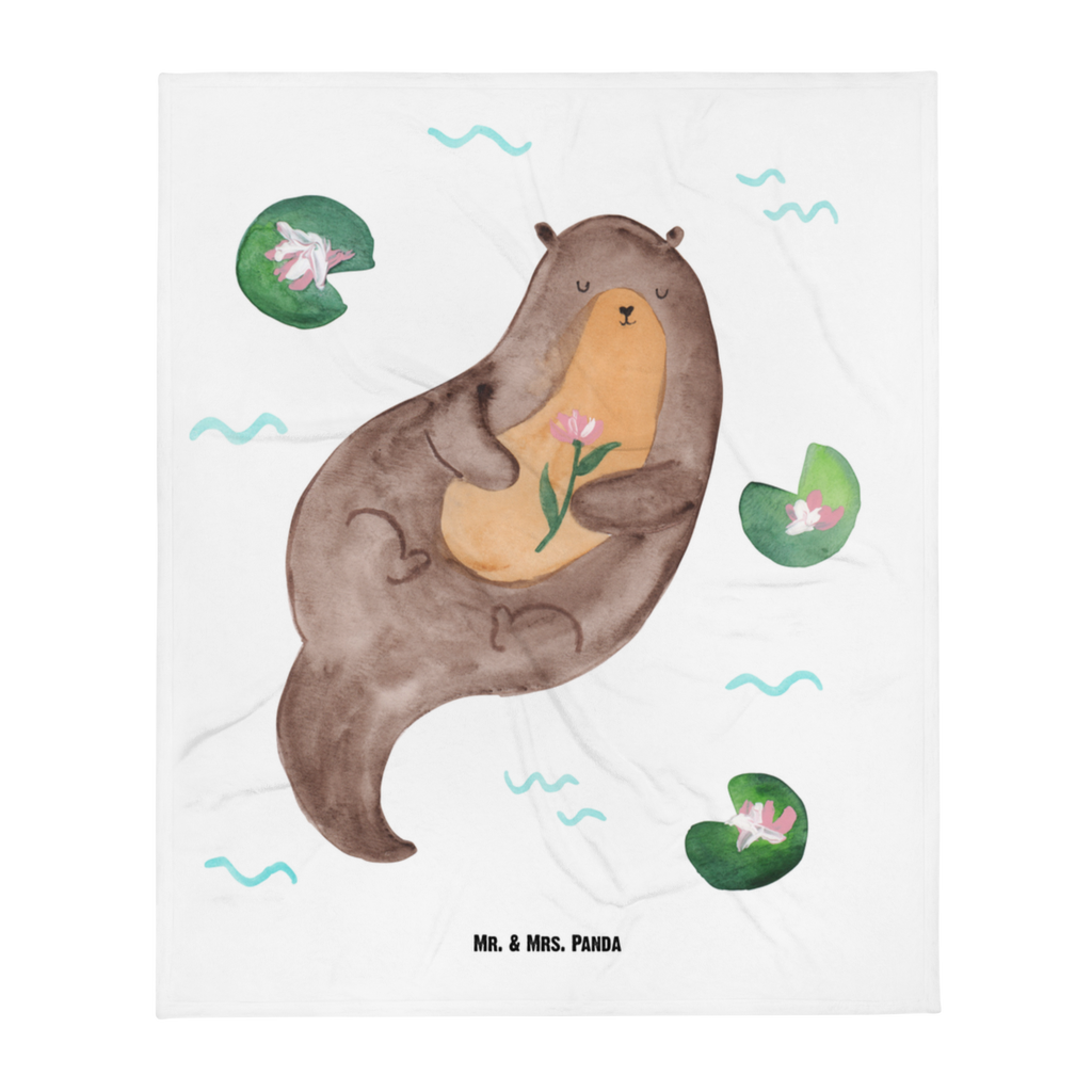 Babydecke Otter Seerose Babydecke, Babygeschenk, Geschenk Geburt, Babyecke Kuscheldecke, Krabbeldecke, Otter, Fischotter, Seeotter, Otter Seeotter See Otter