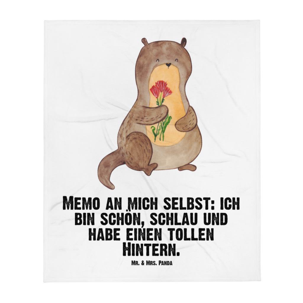 Babydecke Otter Blumenstrauß Babydecke, Babygeschenk, Geschenk Geburt, Babyecke Kuscheldecke, Krabbeldecke, Otter, Fischotter, Seeotter, Otter Seeotter See Otter