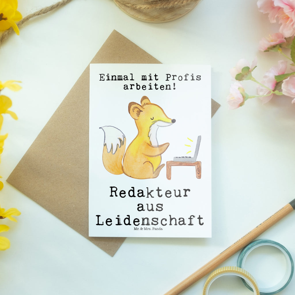 Grußkarte Redakteur aus Leidenschaft Grußkarte, Klappkarte, Einladungskarte, Glückwunschkarte, Hochzeitskarte, Geburtstagskarte, Karte, Ansichtskarten, Beruf, Ausbildung, Jubiläum, Abschied, Rente, Kollege, Kollegin, Geschenk, Schenken, Arbeitskollege, Mitarbeiter, Firma, Danke, Dankeschön, Online, Redakteur, Referent, Journalist