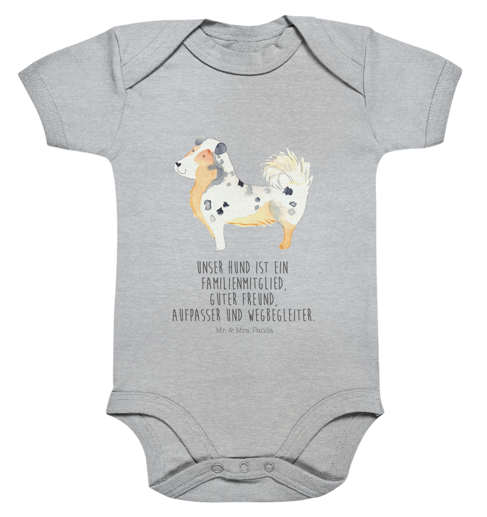 Organic Baby Body Hund Australien Shepherd Babykleidung, Babystrampler, Strampler, Wickelbody, Baby Erstausstattung, Junge, Mädchen, Hund, Hundemotiv, Haustier, Hunderasse, Tierliebhaber, Hundebesitzer, Sprüche, Australien Shepherd, Shepherd, Hundeliebe, Familienhund, Spruch