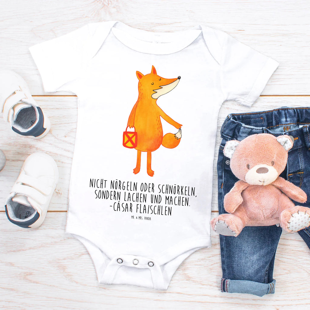 Organic Baby Body Fuchs Laterne Babykleidung, Babystrampler, Strampler, Wickelbody, Baby Erstausstattung, Junge, Mädchen, Fuchs, Füchse, Spruch trösten, Liebeskummer Spruch, Laterne, Sankt Martin, Laternenumzug, Aufmuntern, Cäsar Otto Hugo Flaischlen