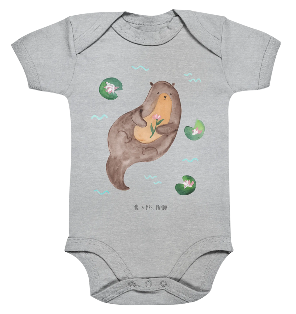 Organic Baby Body Otter Seerose Babykleidung, Babystrampler, Strampler, Wickelbody, Baby Erstausstattung, Junge, Mädchen, Otter, Fischotter, Seeotter, Otter Seeotter See Otter