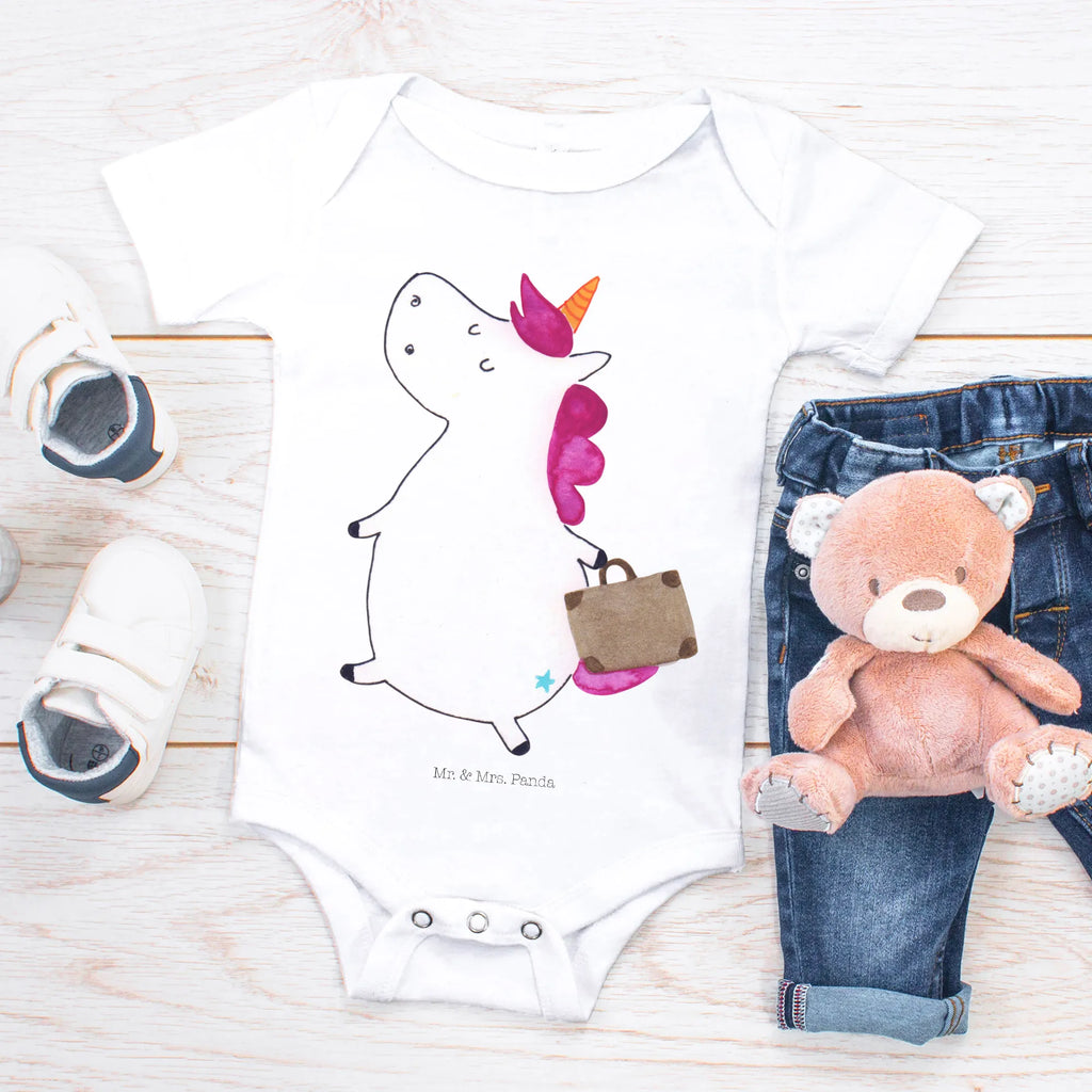 Organic Baby Body Einhorn Koffer Babykleidung, Babystrampler, Strampler, Wickelbody, Baby Erstausstattung, Junge, Mädchen, Einhorn, Einhörner, Einhorn Deko, Pegasus, Unicorn, unicorn, Koffer, Verreisen, Reise, Gepäck, Abenteuer, Erwachsen, Kind, albern, Spaß, lustig, witzig