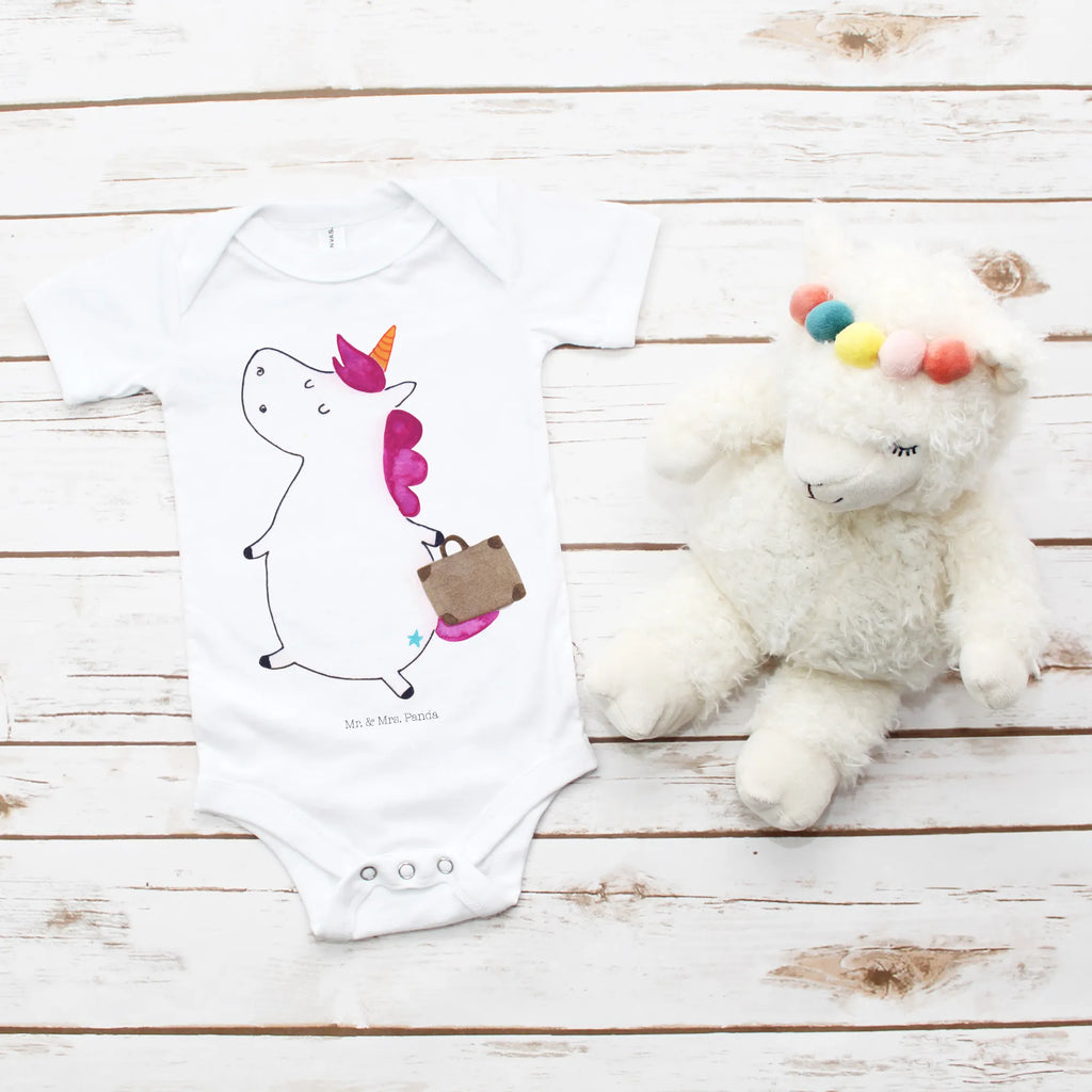 Organic Baby Body Einhorn Koffer Babykleidung, Babystrampler, Strampler, Wickelbody, Baby Erstausstattung, Junge, Mädchen, Einhorn, Einhörner, Einhorn Deko, Pegasus, Unicorn, unicorn, Koffer, Verreisen, Reise, Gepäck, Abenteuer, Erwachsen, Kind, albern, Spaß, lustig, witzig