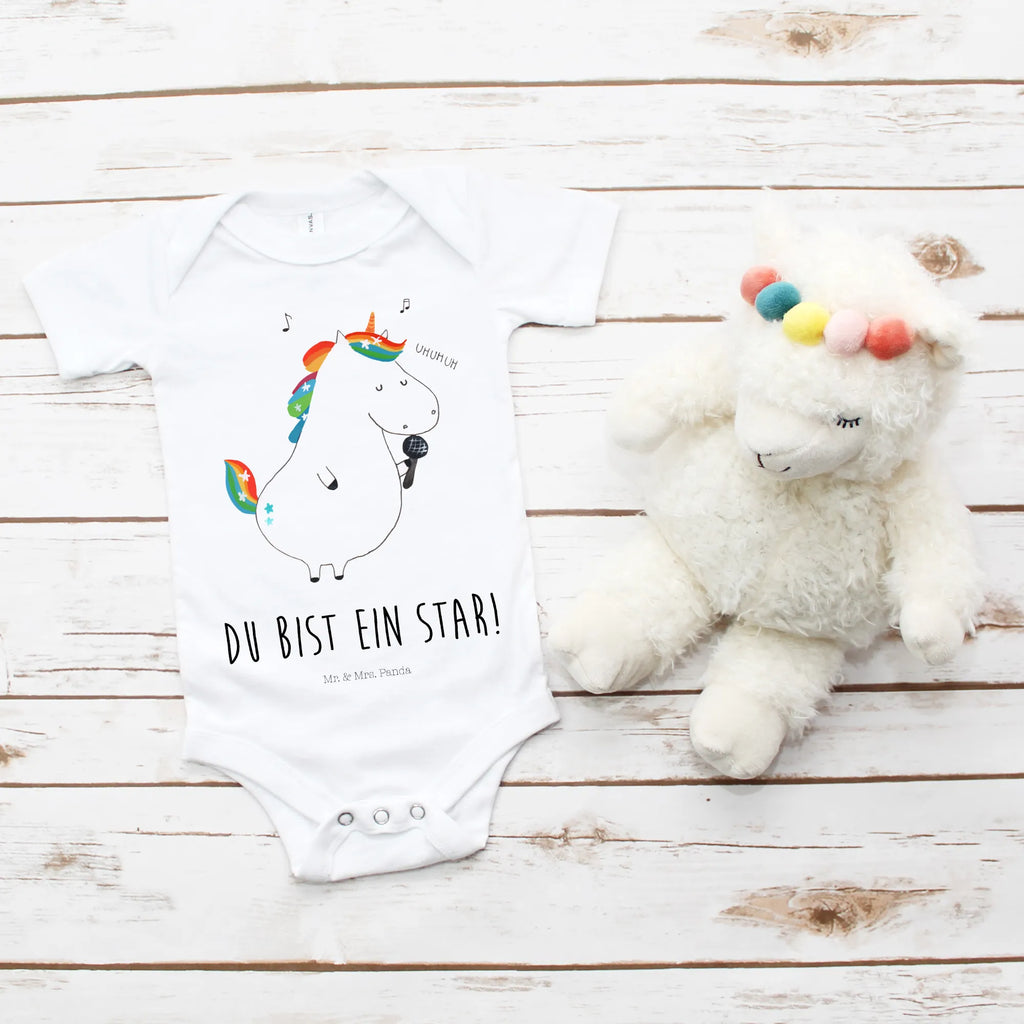 Organic Baby Body Einhorn Sänger Babykleidung, Babystrampler, Strampler, Wickelbody, Baby Erstausstattung, Junge, Mädchen, Einhorn, Einhörner, Einhorn Deko, Pegasus, Unicorn, Glitzer, Konfetti, Party, Geburtstag, Feier, Fest, Disco, Sängerin, Sänger, Freundin