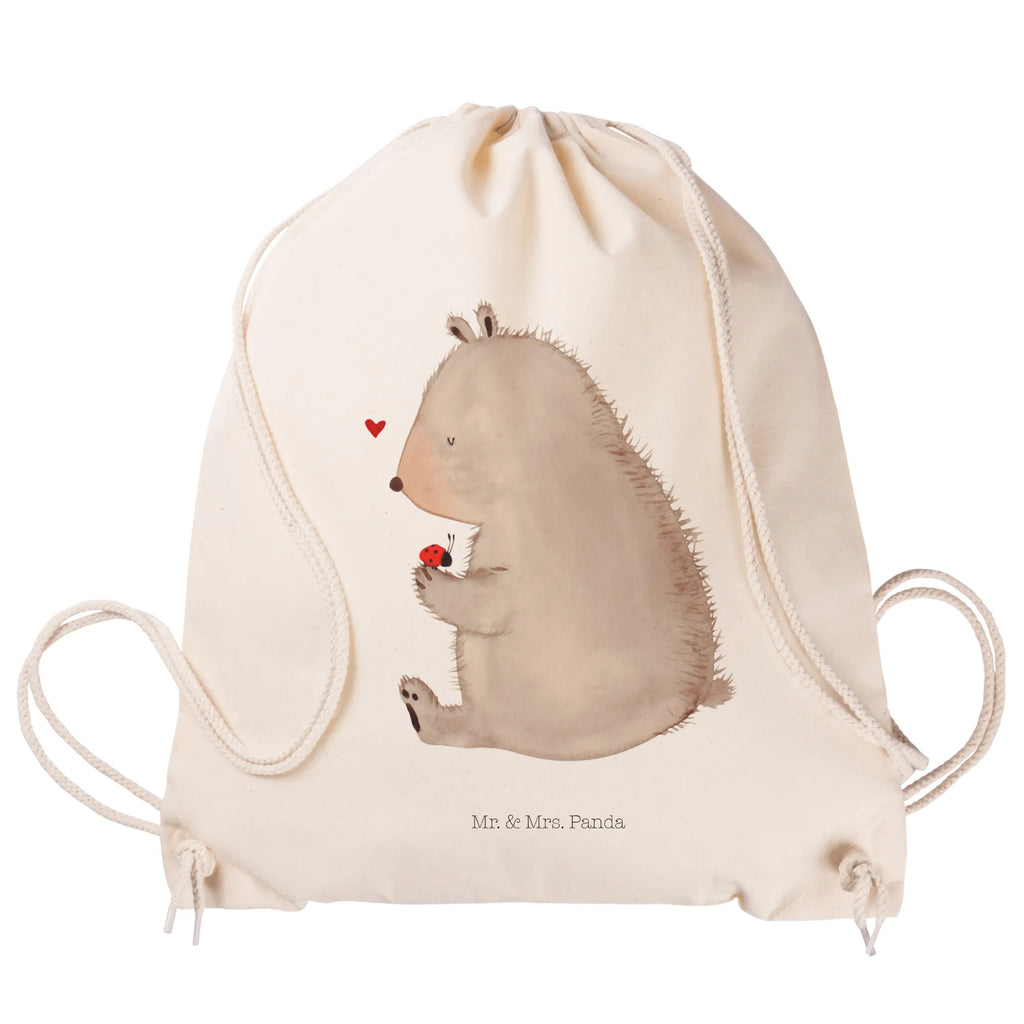 Sportbeutel Bär mit Marienkäfer Sportbeutel, Turnbeutel, Beutel, Sporttasche, Tasche, Stoffbeutel, Sportbeutel Kinder, Gymsack, Beutel Rucksack, Kleine Sporttasche, Sportzubehör, Turnbeutel Baumwolle, Bär, Teddy, Teddybär, Marienkäfer, Liebe, Freiheit, Motivation, Das Leben ist schön