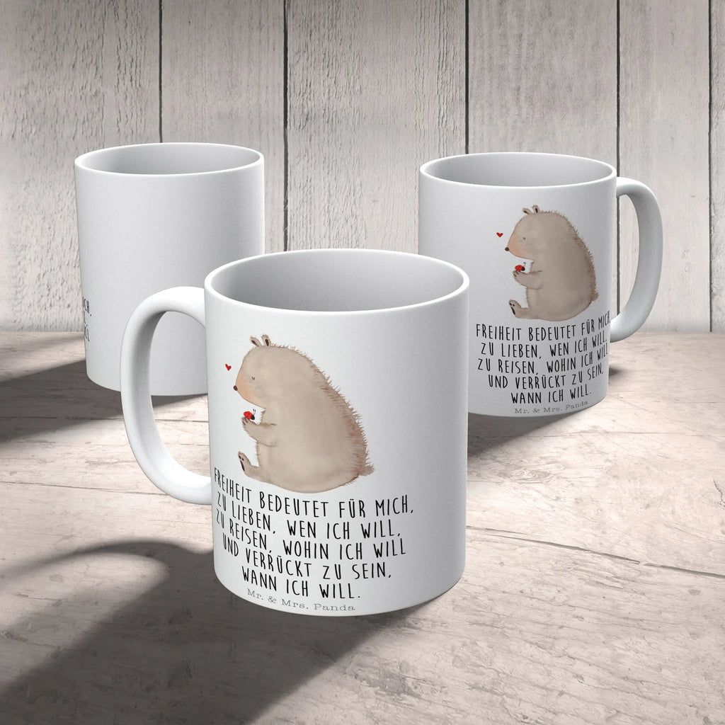 Tasse Bär mit Marienkäfer Tasse, Kaffeetasse, Teetasse, Becher, Kaffeebecher, Teebecher, Keramiktasse, Porzellantasse, Büro Tasse, Geschenk Tasse, Tasse Sprüche, Tasse Motive, Kaffeetassen, Tasse bedrucken, Designer Tasse, Cappuccino Tassen, Schöne Teetassen, Bär, Teddy, Teddybär, Marienkäfer, Liebe, Freiheit, Motivation, Das Leben ist schön