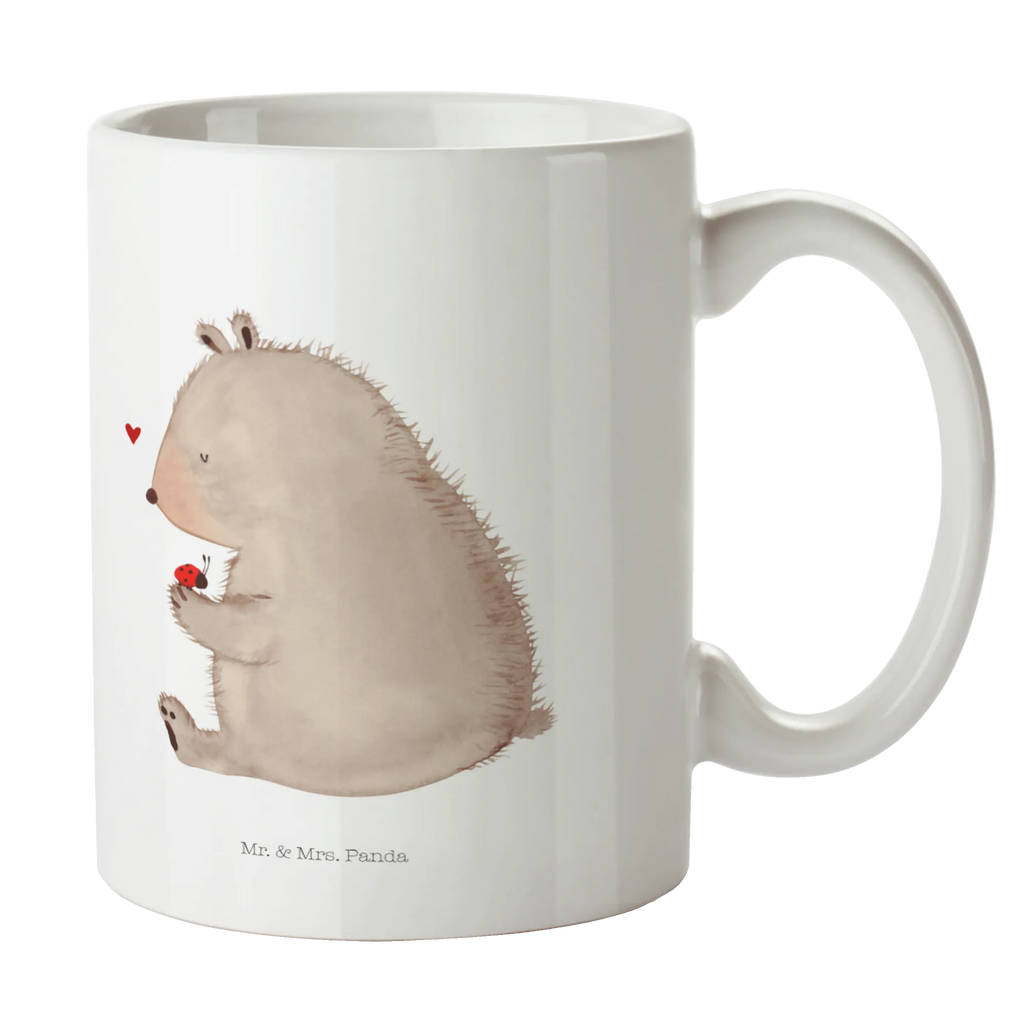 Tasse Bär mit Marienkäfer Tasse, Kaffeetasse, Teetasse, Becher, Kaffeebecher, Teebecher, Keramiktasse, Porzellantasse, Büro Tasse, Geschenk Tasse, Tasse Sprüche, Tasse Motive, Kaffeetassen, Tasse bedrucken, Designer Tasse, Cappuccino Tassen, Schöne Teetassen, Bär, Teddy, Teddybär, Marienkäfer, Liebe, Freiheit, Motivation, Das Leben ist schön