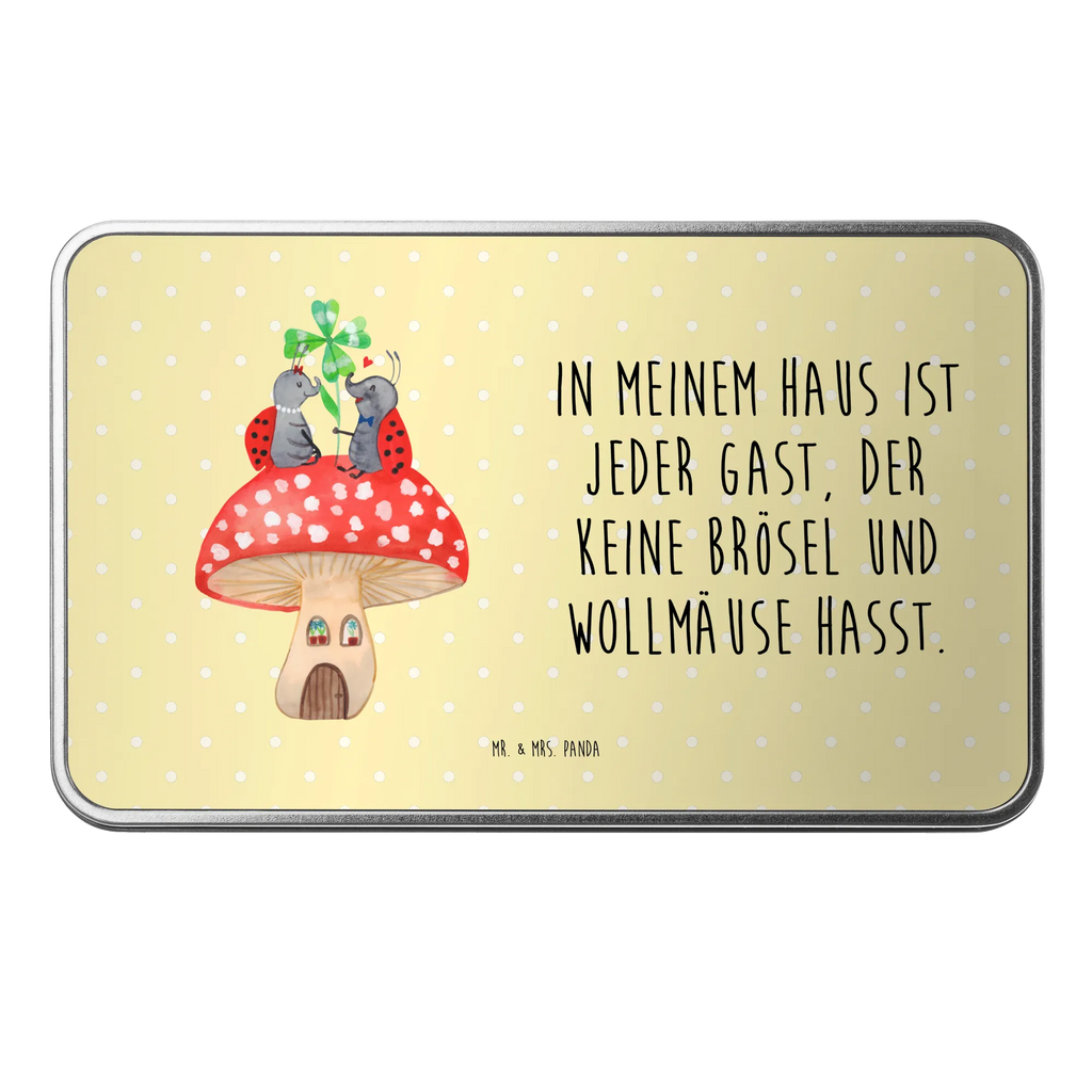 Metalldose rechteckig Marienkäfer Fliegenpilz Blechdose, Metalldose, Blechbox, Container, Keksdose, Vorratsdose, Vorratsbox, Döschen, Versperbox, Vesperdose, Aufbewahrungsdose, Aufbewahrungsbox, Aluminiumdose, Dose, Tiermotive, Gute Laune, lustige Sprüche, Tiere, Haus, Wohnung, zuhause, Fliegenpilz, Marienkäfer, Fleigenpilzhaus