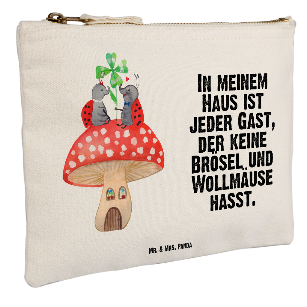 Schminktasche Marienkäfer Fliegenpilz Schminktasche, Kosmetiktasche, Kosmetikbeutel, Stiftemäppchen, Etui, Federmappe, Makeup, XXL, Schminketui, Kosmetiketui, Schlamperetui, Tiermotive, Gute Laune, lustige Sprüche, Tiere, Haus, Wohnung, zuhause, Fliegenpilz, Marienkäfer, Fleigenpilzhaus