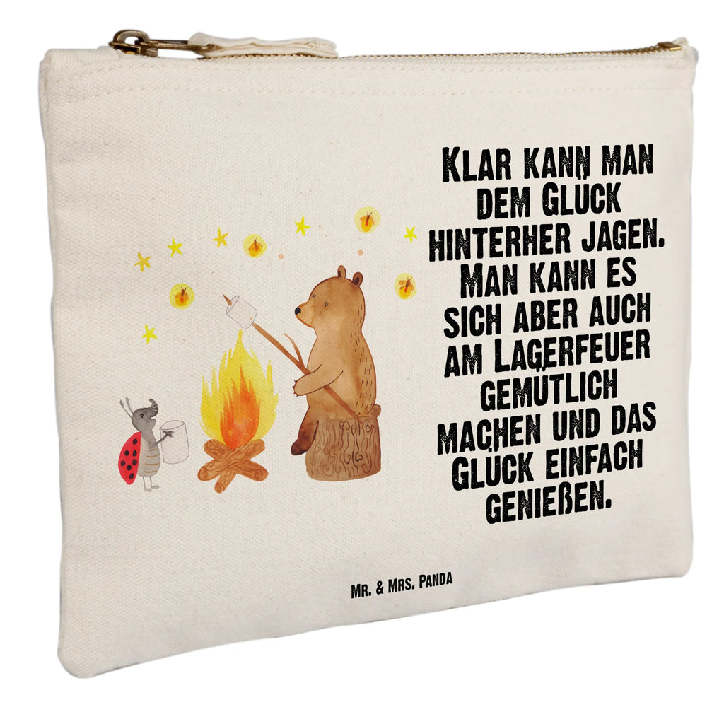 Schminktasche Bär & Marienkäfer Lagerfeuer Schminktasche, Kosmetiktasche, Kosmetikbeutel, Stiftemäppchen, Etui, Federmappe, Makeup, XXL, Schminketui, Kosmetiketui, Schlamperetui, Bär, Teddy, Teddybär, Lagerfeuer