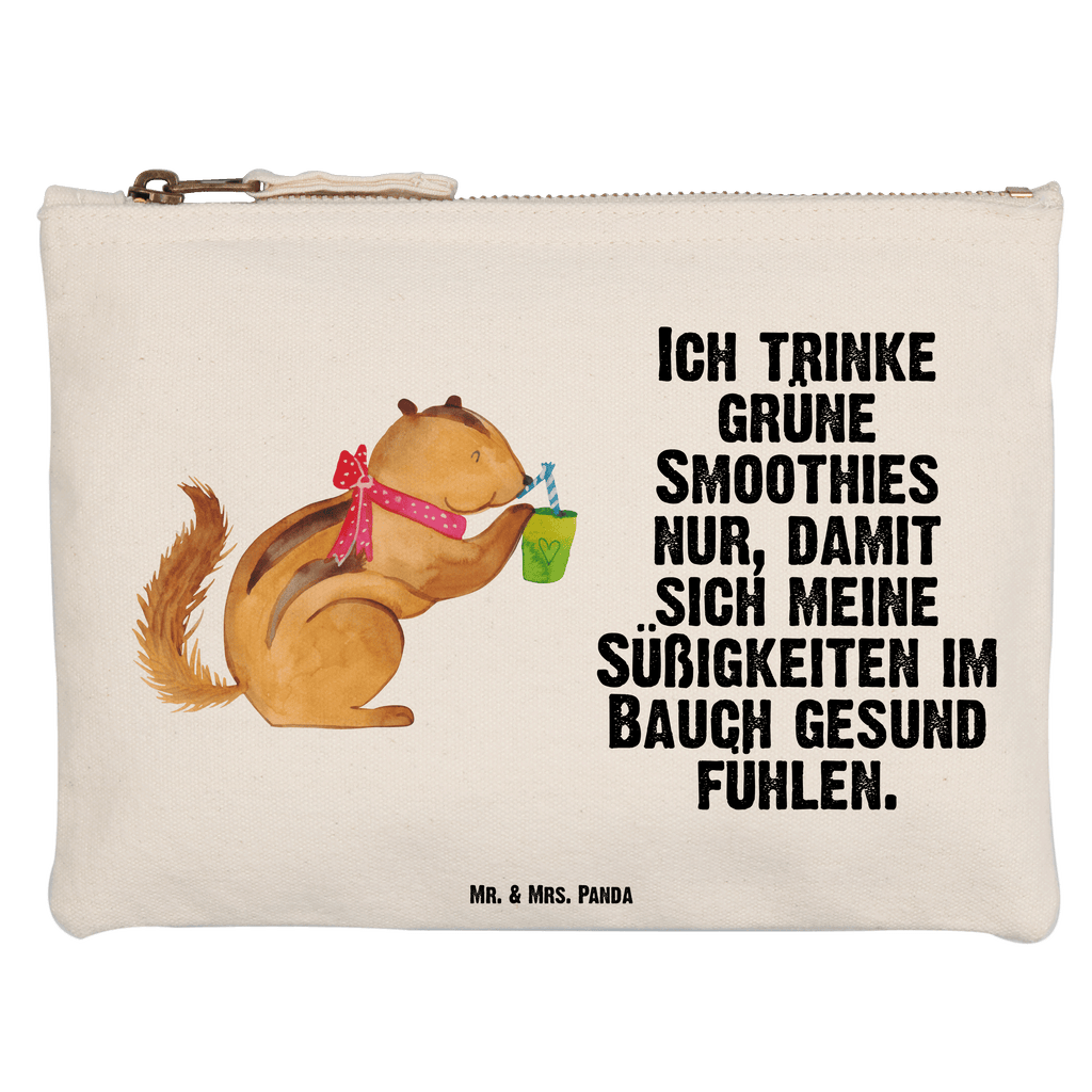 Schminktasche Eichhörnchen Smoothie Schminktasche, Kosmetiktasche, Kosmetikbeutel, Stiftemäppchen, Etui, Federmappe, Makeup, XXL, Schminketui, Kosmetiketui, Schlamperetui, Tiermotive, Gute Laune, lustige Sprüche, Tiere, Green Smoothies, Diät, Abnehmen, Streifenhörnchen, Eichhörnchen