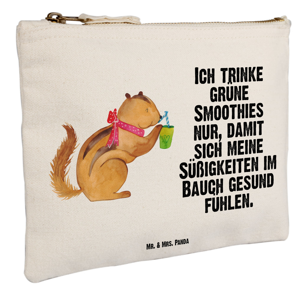 Schminktasche Eichhörnchen Smoothie Schminktasche, Kosmetiktasche, Kosmetikbeutel, Stiftemäppchen, Etui, Federmappe, Makeup, XXL, Schminketui, Kosmetiketui, Schlamperetui, Tiermotive, Gute Laune, lustige Sprüche, Tiere, Green Smoothies, Diät, Abnehmen, Streifenhörnchen, Eichhörnchen