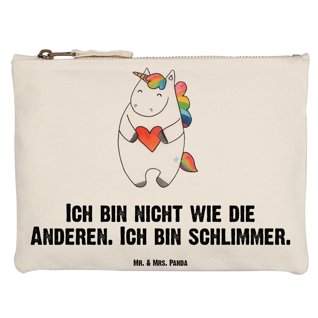 Schminktasche Einhorn Herz Schminktasche, Kosmetiktasche, Kosmetikbeutel, Stiftemäppchen, Etui, Federmappe, Makeup, XXL, Schminketui, Kosmetiketui, Schlamperetui, Einhorn, Einhörner, Einhorn Deko, Pegasus, Unicorn, Herz, schlimm, böse, witzig, lustig, Freundin, anders, bunt