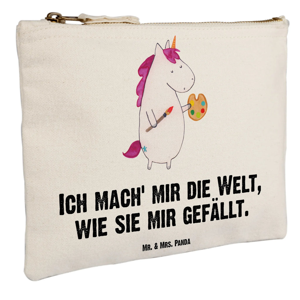 Schminktasche Einhorn Künstler Schminktasche, Kosmetiktasche, Kosmetikbeutel, Stiftemäppchen, Etui, Federmappe, Makeup, XXL, Schminketui, Kosmetiketui, Schlamperetui, Einhorn, Einhörner, Einhorn Deko, Pegasus, Unicorn, Englisch, Künstler, Artist, Malen, Zeichnen, Welt, Farbe, Stift, Pinsel, Geschenk, Maler