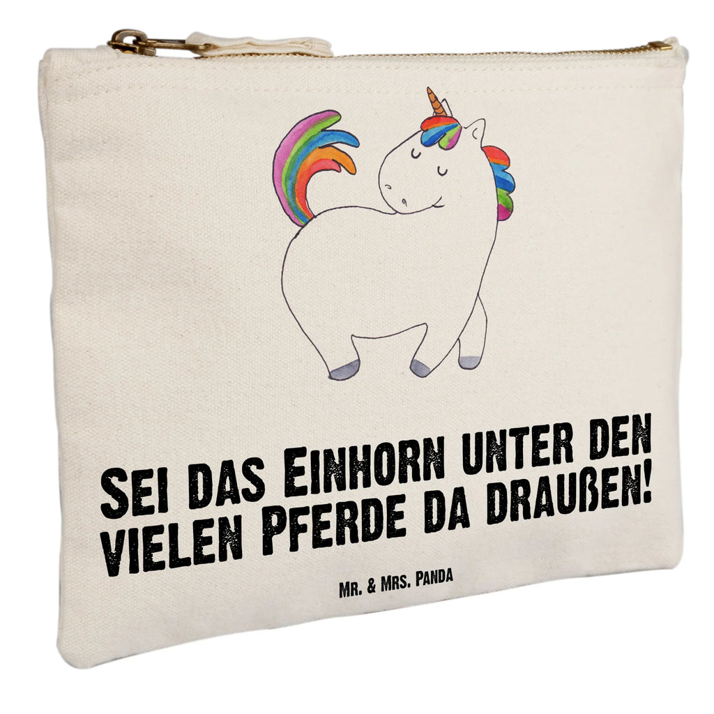 Schminktasche Einhorn Stolzieren Schminktasche, Kosmetiktasche, Kosmetikbeutel, Stiftemäppchen, Etui, Federmappe, Makeup, XXL, Schminketui, Kosmetiketui, Schlamperetui, Einhorn, Einhörner, Einhorn Deko, Pegasus, Unicorn, stolz, anders, bunt, Pferd, Reiter, Reiten, Freundin, Geschenk