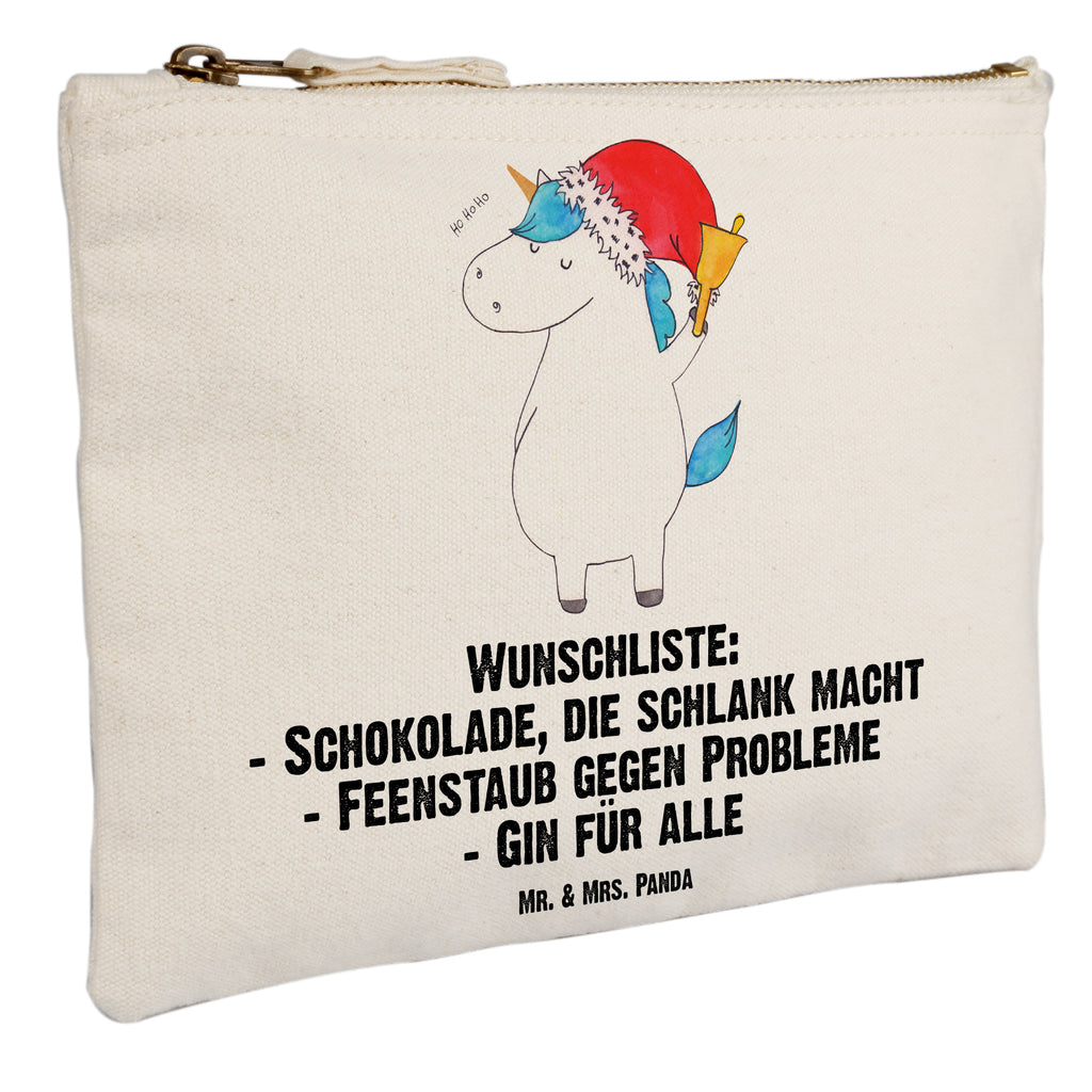 Schminktasche Einhorn Weihnachtsmann Schminktasche, Kosmetiktasche, Kosmetikbeutel, Stiftemäppchen, Etui, Federmappe, Makeup, XXL, Schminketui, Kosmetiketui, Schlamperetui, Einhorn, Einhörner, Einhorn Deko, Pegasus, Unicorn, Gin, Schokolade, Schoki, Weihnachten, Weihnachtsmann, Nikolaus, Wunschzettel, Wunschliste, Feenstaub