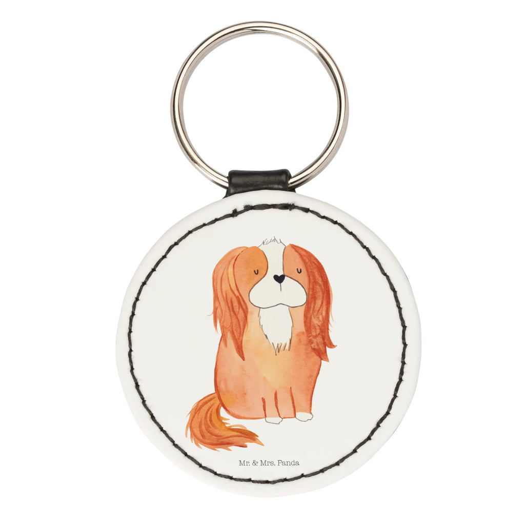 Rund Schlüsselanhänger Hund Cavalier King Charles Spaniel Schlüsselanhänger, Anhänger, Taschenanhänger, Glücksbringer, Schutzengel, Hund, Hundemotiv, Haustier, Hunderasse, Tierliebhaber, Hundebesitzer, Sprüche, Cavalier King Charles Spaniel, Cockerspaniel, Spaniel, Spruch, schönster Hund