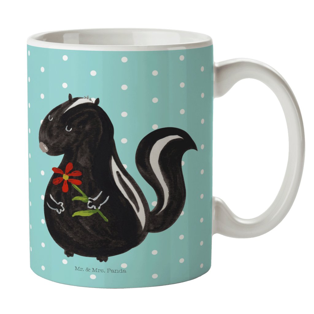 Tasse Stinktier Blume Tasse, Kaffeetasse, Teetasse, Becher, Kaffeebecher, Teebecher, Keramiktasse, Porzellantasse, Büro Tasse, Geschenk Tasse, Tasse Sprüche, Tasse Motive, Kaffeetassen, Tasse bedrucken, Designer Tasse, Cappuccino Tassen, Schöne Teetassen, Stinktier, Skunk, Wildtier, Raubtier, Stinker, Stinki, Tagträumer, verträumt, Dreams, Träume