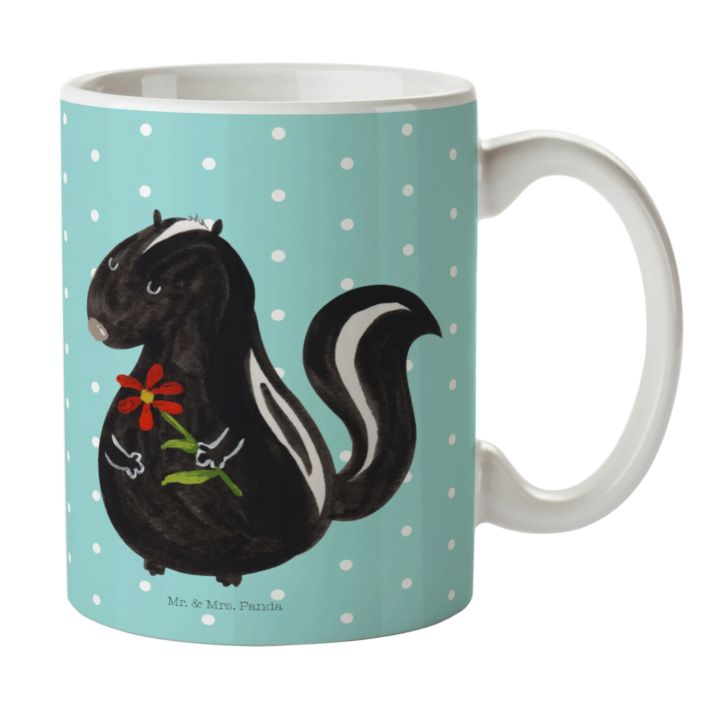 Tasse Stinktier Blume Tasse, Kaffeetasse, Teetasse, Becher, Kaffeebecher, Teebecher, Keramiktasse, Porzellantasse, Büro Tasse, Geschenk Tasse, Tasse Sprüche, Tasse Motive, Kaffeetassen, Tasse bedrucken, Designer Tasse, Cappuccino Tassen, Schöne Teetassen, Stinktier, Skunk, Wildtier, Raubtier, Stinker, Stinki, Tagträumer, verträumt, Dreams, Träume