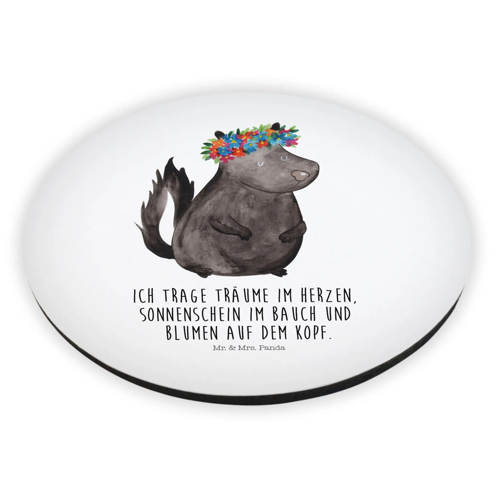 Rund Magnet Stinktier Mädchen Kühlschrankmagnet, Pinnwandmagnet, Souvenir Magnet, Motivmagnete, Dekomagnet, Whiteboard Magnet, Notiz Magnet, Kühlschrank Dekoration, Stinktier, Skunk, Wildtier, Raubtier, Stinker, Stinki, Yoga, Namaste, Lebe, Liebe, Lache