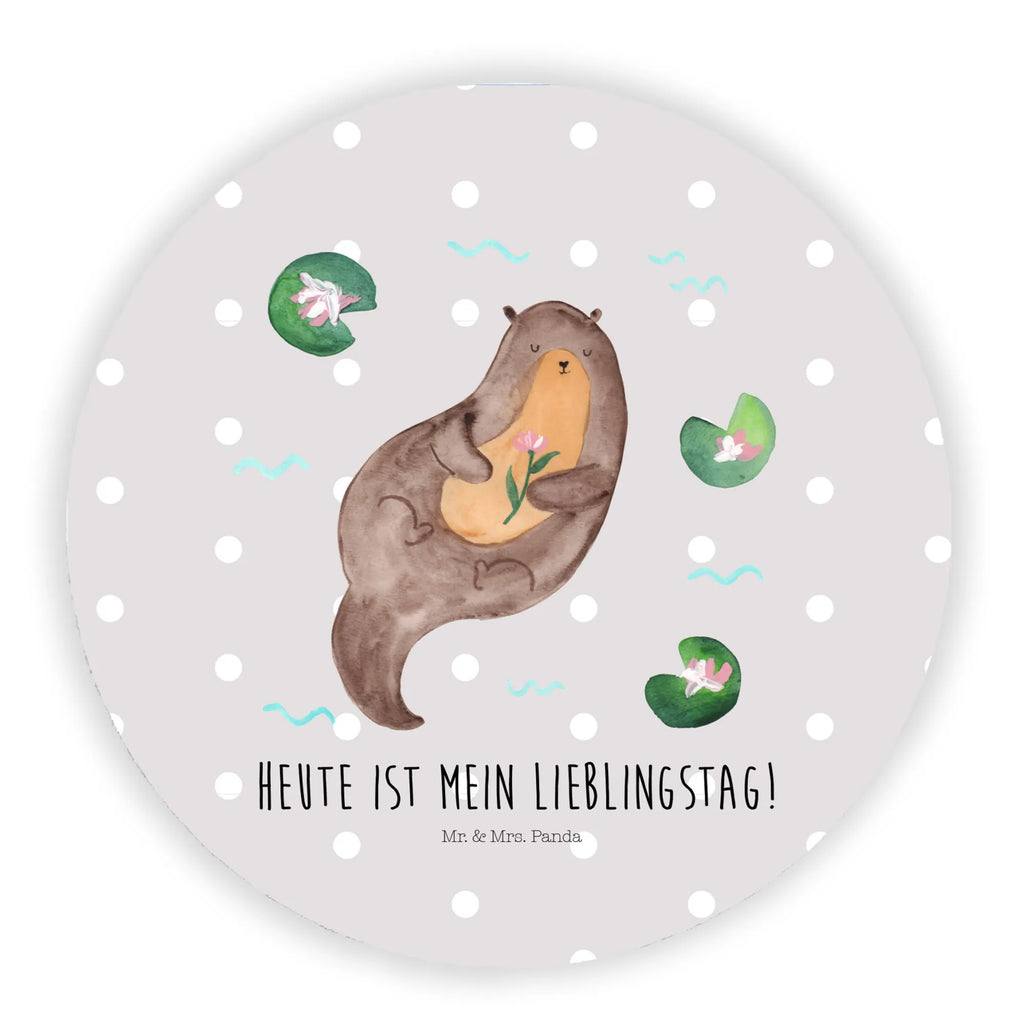 Rund Magnet Otter mit Seerose Kühlschrankmagnet, Pinnwandmagnet, Souvenir Magnet, Motivmagnete, Dekomagnet, Whiteboard Magnet, Notiz Magnet, Kühlschrank Dekoration, Otter, Fischotter, Seeotter, Otter Seeotter See Otter