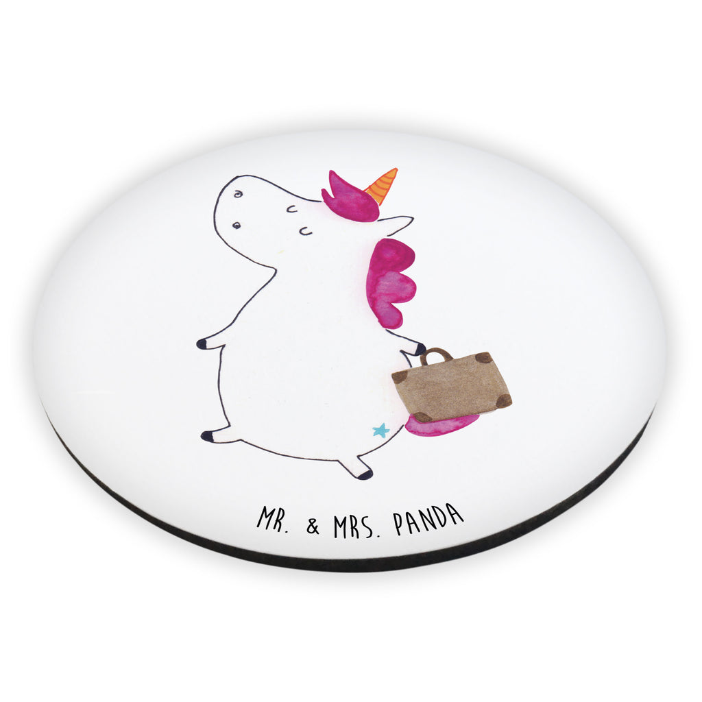 Rund Magnet Einhorn Koffer Kühlschrankmagnet, Pinnwandmagnet, Souvenir Magnet, Motivmagnete, Dekomagnet, Whiteboard Magnet, Notiz Magnet, Kühlschrank Dekoration, Einhorn, Einhörner, Einhorn Deko, Pegasus, Unicorn, unicorn, Koffer, Verreisen, Reise, Gepäck, Abenteuer, Erwachsen, Kind, albern, Spaß, lustig, witzig