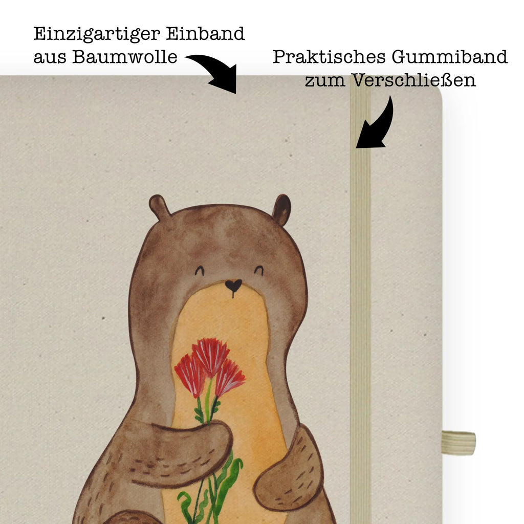Cotton notebook otter Bunch of flowers Notizen, Eintragebuch, Tagebuch, Notizblock, Adressbuch, Journal, Kladde, Skizzenbuch, Notizheft, Schreibbuch, Schreibheft, Otter, Fischotter, Seeotter, Otter Seeotter See Otter