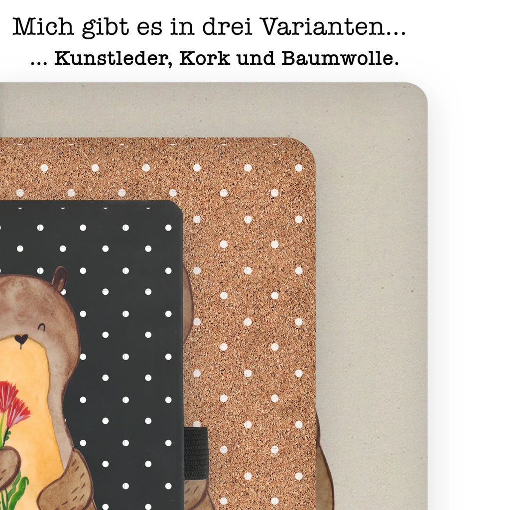 Cotton notebook otter Bunch of flowers Notizen, Eintragebuch, Tagebuch, Notizblock, Adressbuch, Journal, Kladde, Skizzenbuch, Notizheft, Schreibbuch, Schreibheft, Otter, Fischotter, Seeotter, Otter Seeotter See Otter
