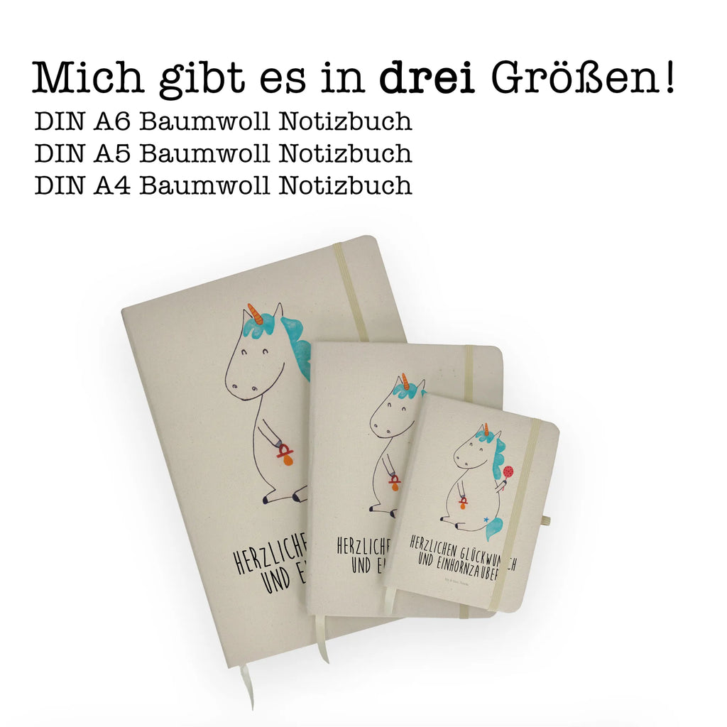 Baumwoll Notizbuch Einhorn Baby Notizen, Eintragebuch, Tagebuch, Notizblock, Adressbuch, Journal, Kladde, Skizzenbuch, Notizheft, Schreibbuch, Schreibheft, Einhorn, Einhörner, Einhorn Deko, Unicorn, Mutter, Geburt, Geburtstag, erstes Kind, Baby, Babyglück, Nachwuchs, Eltern, Party, Kind, Schnuller