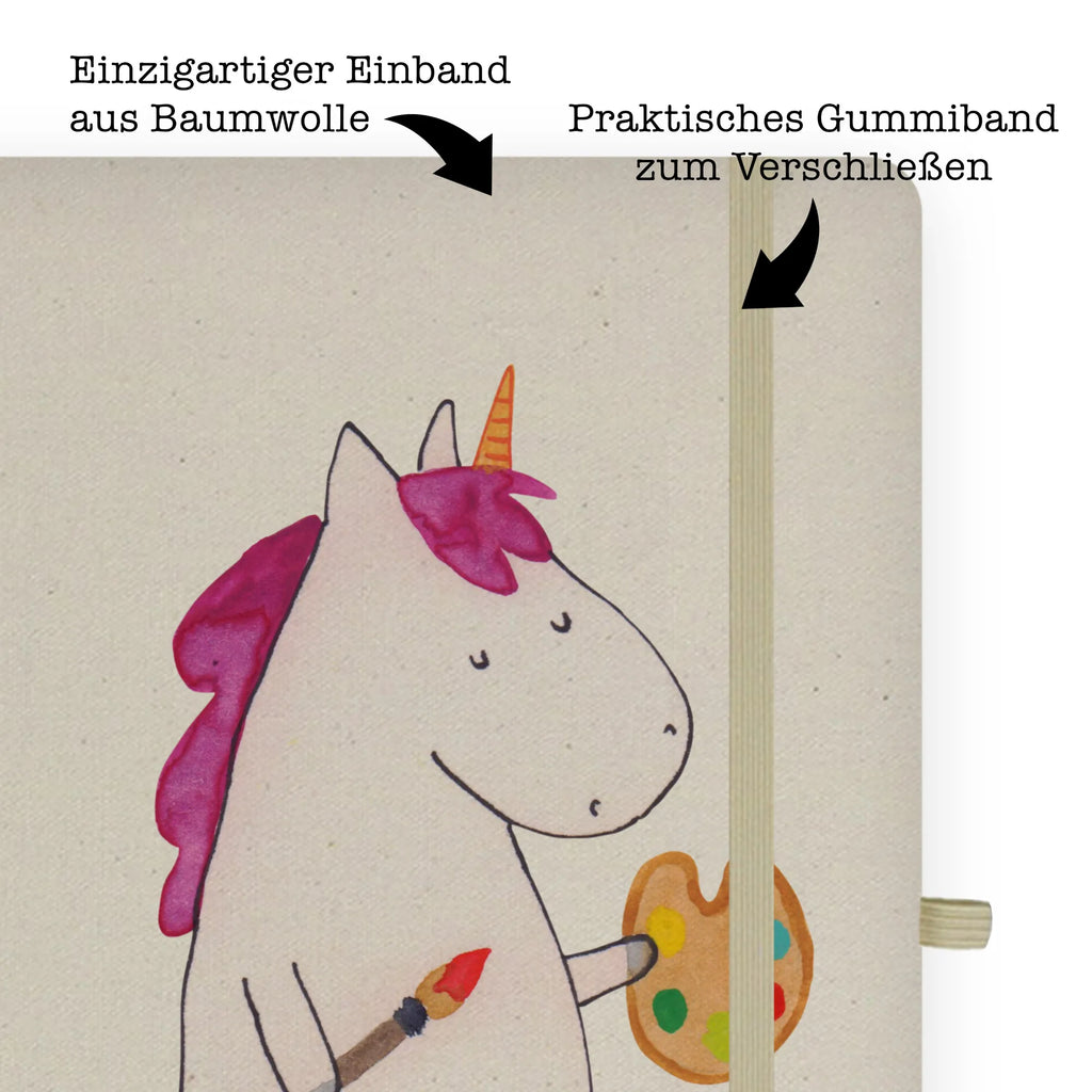 Baumwoll Notizbuch Einhorn Künstler Notizen, Eintragebuch, Tagebuch, Notizblock, Adressbuch, Journal, Kladde, Skizzenbuch, Notizheft, Schreibbuch, Schreibheft, Einhorn, Einhörner, Einhorn Deko, Pegasus, Unicorn, Englisch, Künstler, Artist, Malen, Zeichnen, Welt, Farbe, Stift, Pinsel, Geschenk, Maler