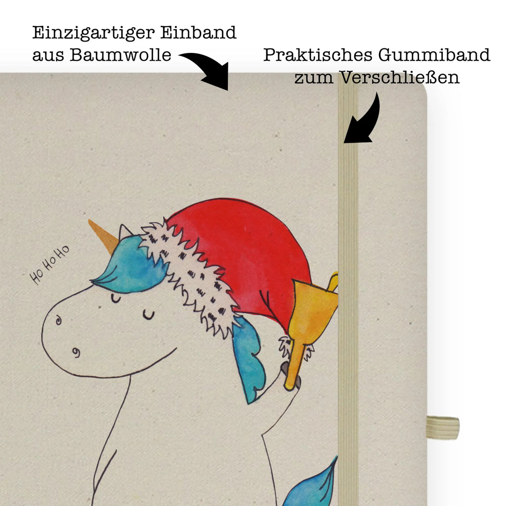 Baumwoll Notizbuch Einhorn Weihnachtsmann Notizen, Eintragebuch, Tagebuch, Notizblock, Adressbuch, Journal, Kladde, Skizzenbuch, Notizheft, Schreibbuch, Schreibheft, Einhorn, Einhörner, Einhorn Deko, Unicorn, Gin, Schokolade, Schoki, Weihnachten, Weihnachtsmann, Nikolaus, Wunschzettel, Wunschliste, Feenstaub