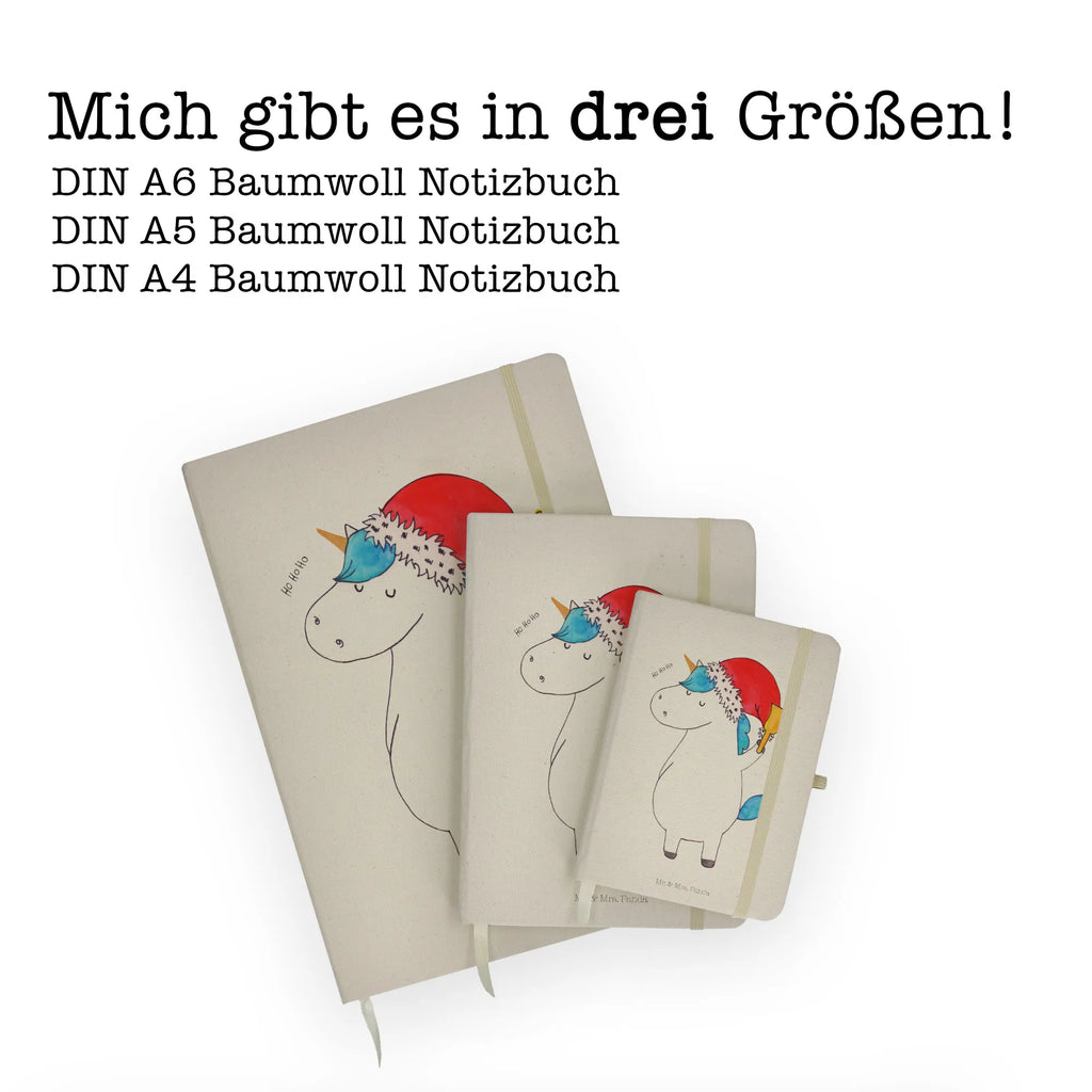 Baumwoll Notizbuch Einhorn Weihnachtsmann Notizen, Eintragebuch, Tagebuch, Notizblock, Adressbuch, Journal, Kladde, Skizzenbuch, Notizheft, Schreibbuch, Schreibheft, Einhorn, Einhörner, Einhorn Deko, Unicorn, Gin, Schokolade, Schoki, Weihnachten, Weihnachtsmann, Nikolaus, Wunschzettel, Wunschliste, Feenstaub