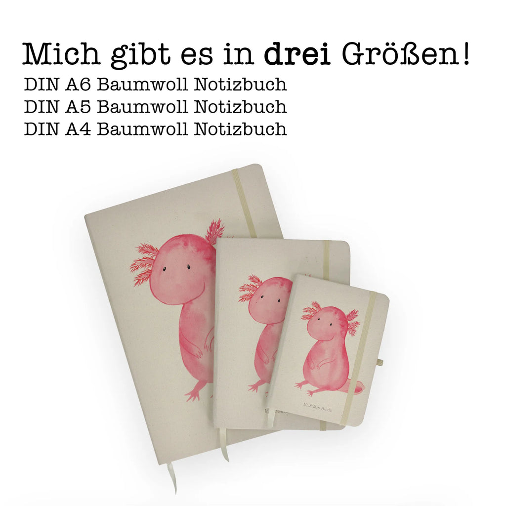 Baumwoll Notizbuch Axolotl null Notizen, Eintragebuch, Tagebuch, Notizblock, Adressbuch, Journal, Kladde, Skizzenbuch, Notizheft, Schreibbuch, Schreibheft, Axolotl, Molch, Axolot, vergnügt, fröhlich, zufrieden, Lebensstil, Weisheit, Lebensweisheit, Liebe, Freundin