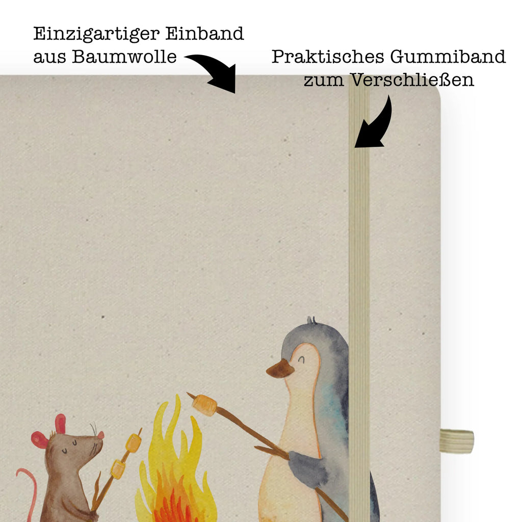 Baumwoll Notizbuch Pinguin Lagerfeuer Notizen, Eintragebuch, Tagebuch, Notizblock, Adressbuch, Journal, Kladde, Skizzenbuch, Notizheft, Schreibbuch, Schreibheft, Pinguin, Maus, Pinguine, Lagerfeuer, Leben, Arbeit, Job, Motivation, Büro, Büroalltag, Lebensspruch, Lebensmotivation, Neustart, Liebe, grillen, Feuer, Marshmallows