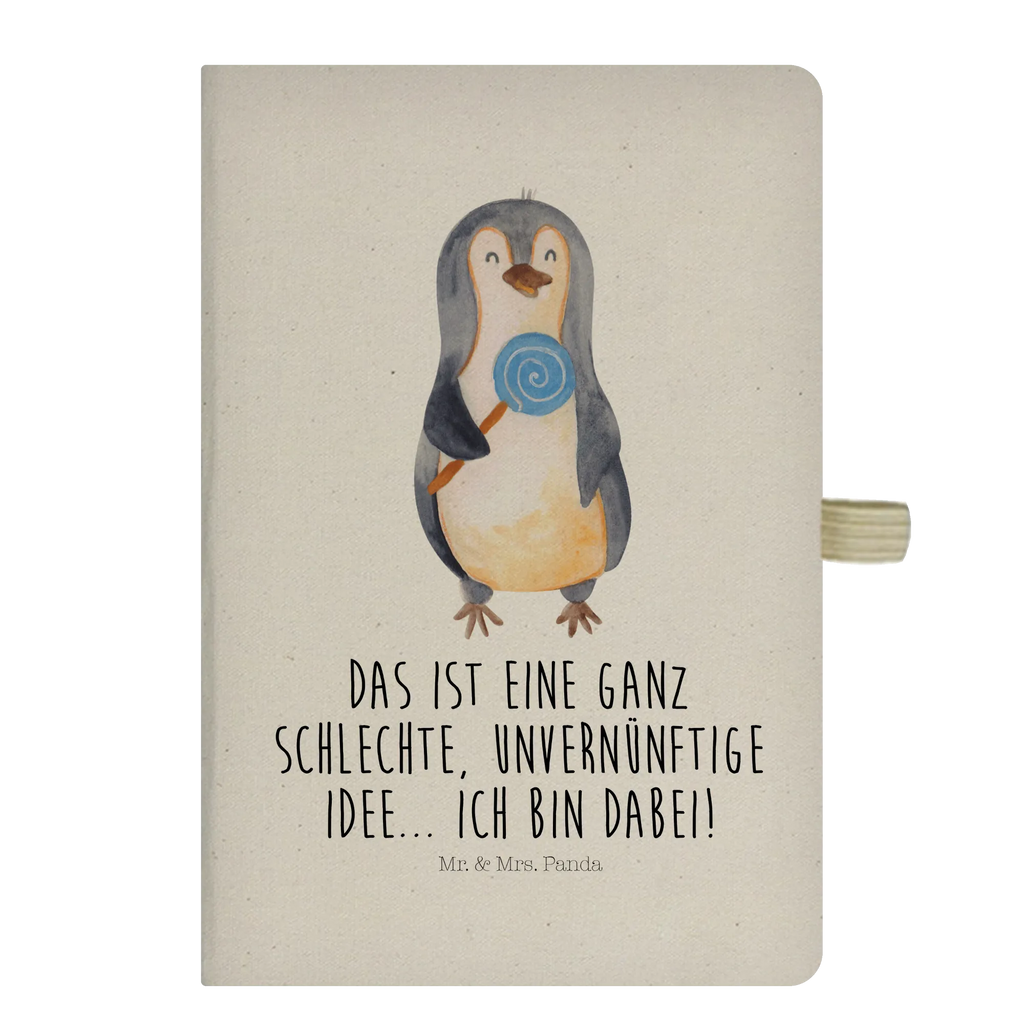 Baumwoll Notizbuch Pinguin Lolli Notizen, Eintragebuch, Tagebuch, Notizblock, Adressbuch, Journal, Kladde, Skizzenbuch, Notizheft, Schreibbuch, Schreibheft, Pinguin, Pinguine, Lolli, Süßigkeiten, Blödsinn, Spruch, Rebell, Gauner, Ganove, Rabauke