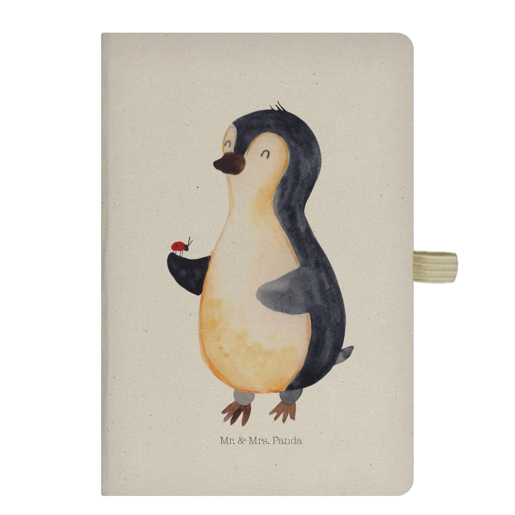 Baumwoll Notizbuch Pinguin Marienkäfer Notizen, Eintragebuch, Tagebuch, Notizblock, Adressbuch, Journal, Kladde, Skizzenbuch, Notizheft, Schreibbuch, Schreibheft, Pinguin, Pinguine, Marienkäfer, Liebe, Wunder, Glück, Freude, Lebensfreude