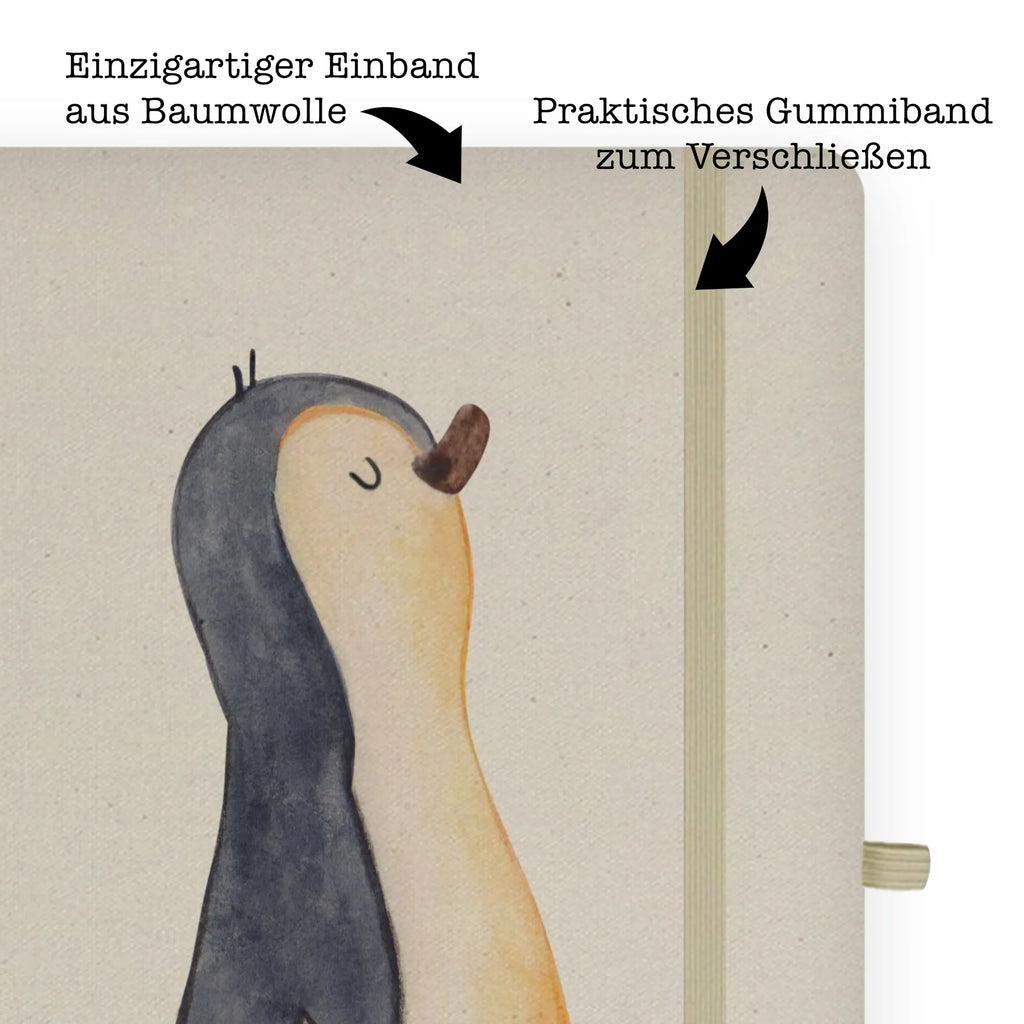 Baumwoll Notizbuch Pinguin marschierend Notizen, Eintragebuch, Tagebuch, Notizblock, Adressbuch, Journal, Kladde, Skizzenbuch, Notizheft, Schreibbuch, Schreibheft, Pinguin, Pinguine, Frühaufsteher, Langschläfer, Bruder, Schwester, Familie