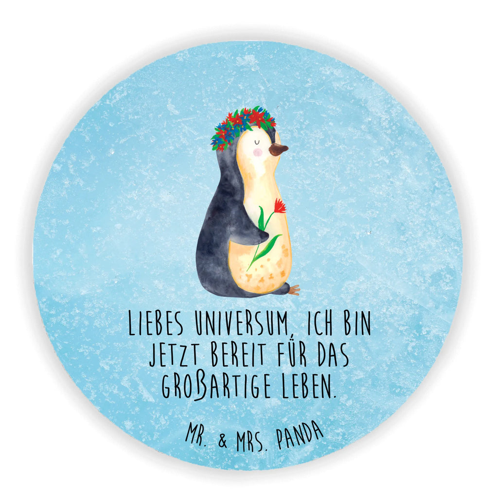 Rund Magnet Pinguin Blumenkranz Kühlschrankmagnet, Pinnwandmagnet, Souvenir Magnet, Motivmagnete, Dekomagnet, Whiteboard Magnet, Notiz Magnet, Kühlschrank Dekoration, Pinguin, Pinguine, Blumenkranz, Universum, Leben, Wünsche, Ziele, Lebensziele, Motivation, Lebenslust, Liebeskummer, Geschenkidee