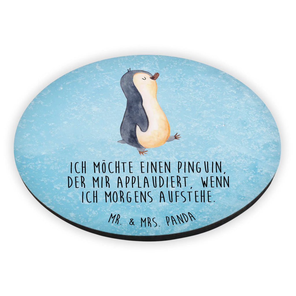 Rund Magnet Pinguin marschierend Kühlschrankmagnet, Pinnwandmagnet, Souvenir Magnet, Motivmagnete, Dekomagnet, Whiteboard Magnet, Notiz Magnet, Kühlschrank Dekoration, Pinguin, Pinguine, Frühaufsteher, Langschläfer, Bruder, Schwester, Familie