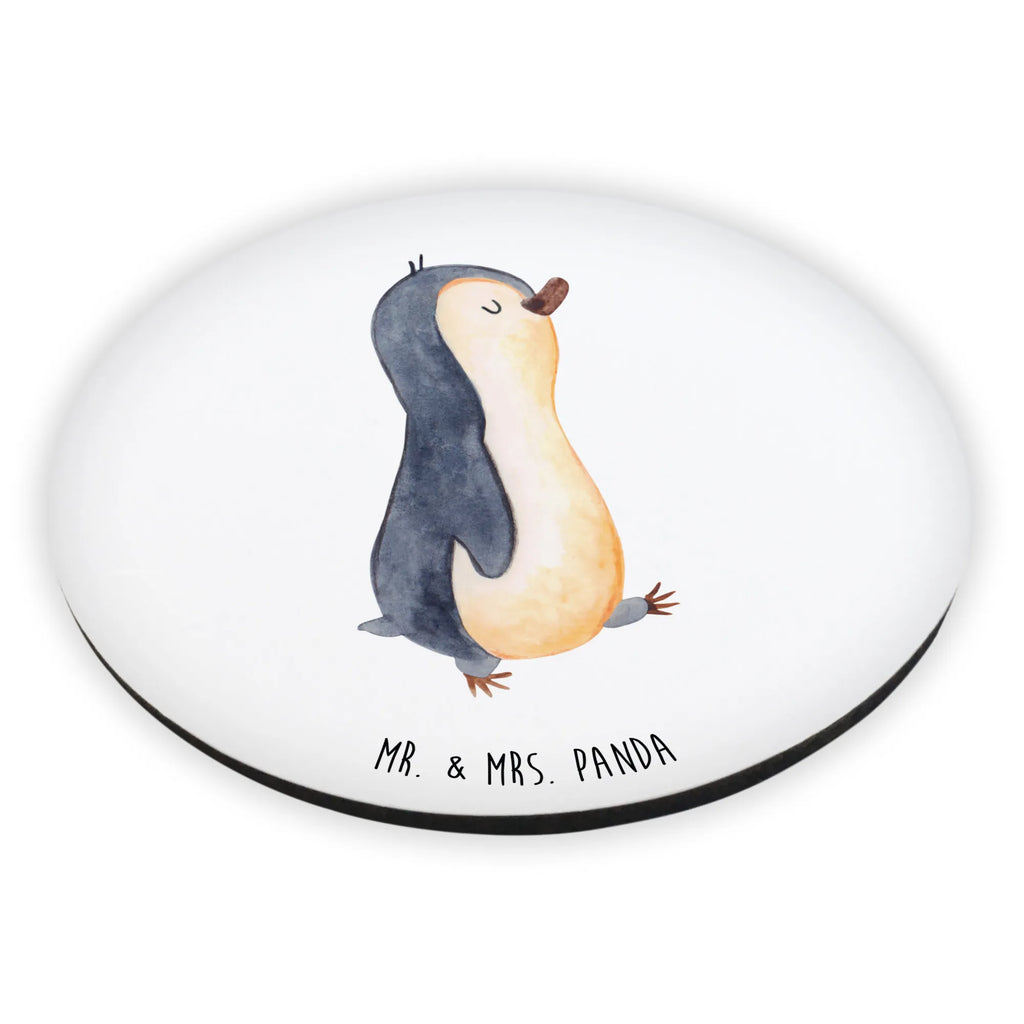 Rund Magnet Pinguin marschierend Kühlschrankmagnet, Pinnwandmagnet, Souvenir Magnet, Motivmagnete, Dekomagnet, Whiteboard Magnet, Notiz Magnet, Kühlschrank Dekoration, Pinguin, Pinguine, Frühaufsteher, Langschläfer, Bruder, Schwester, Familie