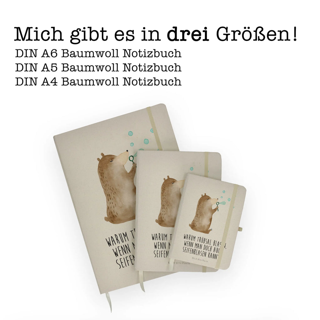 Baumwoll Notizbuch Bär Seifenblasen Notizen, Eintragebuch, Tagebuch, Notizblock, Adressbuch, Journal, Kladde, Skizzenbuch, Notizheft, Schreibbuch, Schreibheft, Bär, Teddy, Teddybär, Seifenblasen Bär Lustig Sein Glücklich Traurig Happy