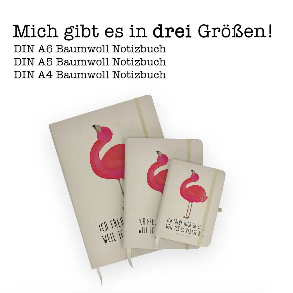 Baumwoll Notizbuch Flamingo stolz Notizen, Eintragebuch, Tagebuch, Notizblock, Adressbuch, Journal, Kladde, Skizzenbuch, Notizheft, Schreibbuch, Schreibheft, Flamingo, stolz, Freude, Selbstliebe, Selbstakzeptanz, Freundin, beste Freundin, Tochter, Mama, Schwester