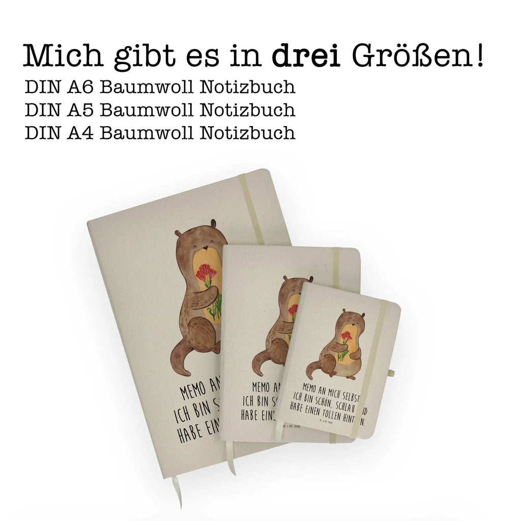 Cotton notebook otter Bunch of flowers Notizen, Eintragebuch, Tagebuch, Notizblock, Adressbuch, Journal, Kladde, Skizzenbuch, Notizheft, Schreibbuch, Schreibheft, Otter, Fischotter, Seeotter, Otter Seeotter See Otter