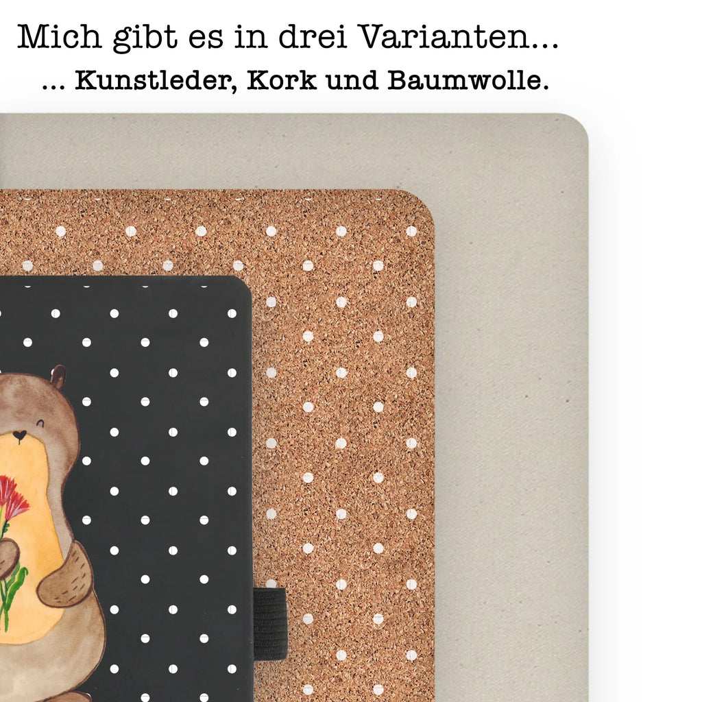 Cotton notebook otter Bunch of flowers Notizen, Eintragebuch, Tagebuch, Notizblock, Adressbuch, Journal, Kladde, Skizzenbuch, Notizheft, Schreibbuch, Schreibheft, Otter, Fischotter, Seeotter, Otter Seeotter See Otter